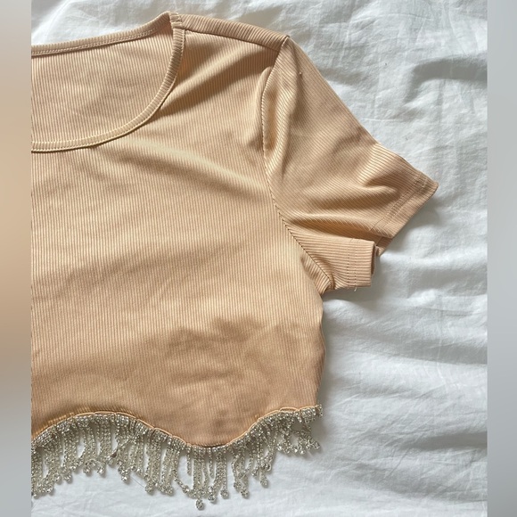 Rhinestone Fringe Crop Top - Picture 3 of 3